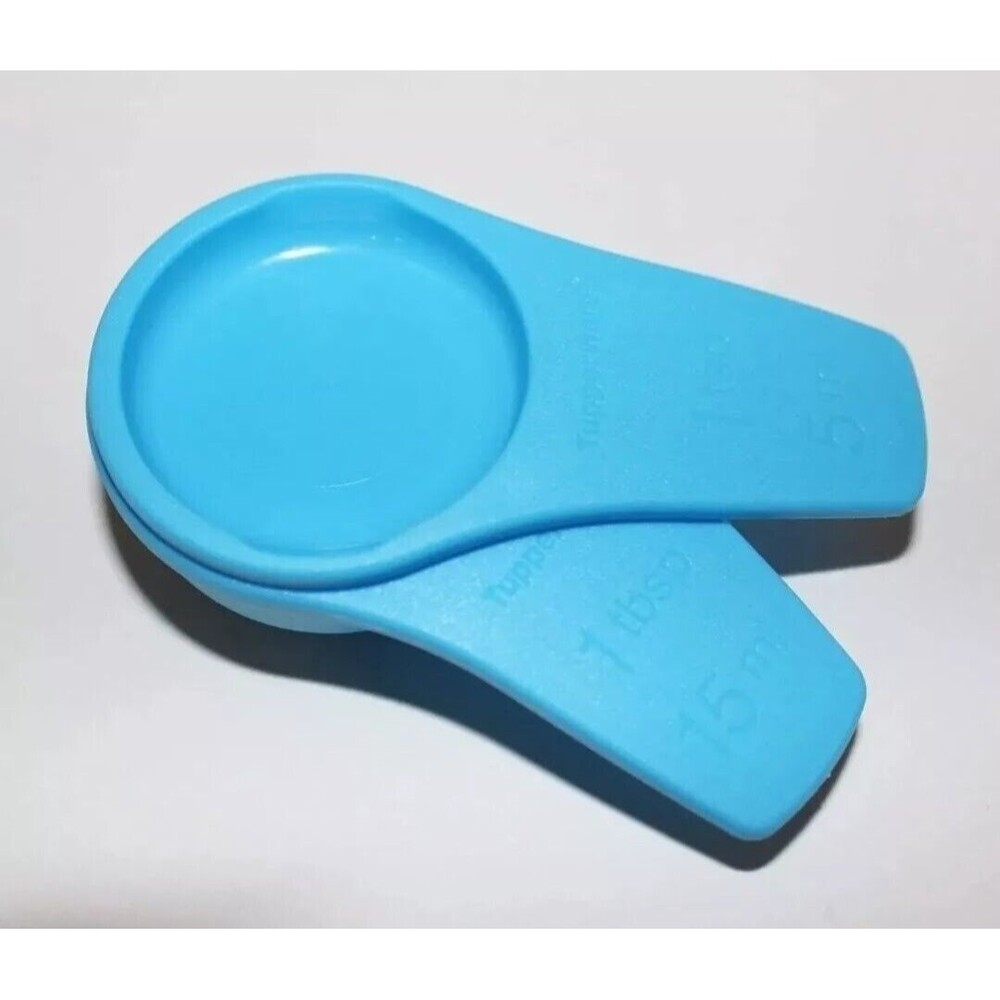 Tupperware Mini Measuring Spoons Magnets Set Salt Water Taffy Blue Tsp Tbsp